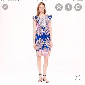 Jcrew silk flutter sleeve dress, size medium
